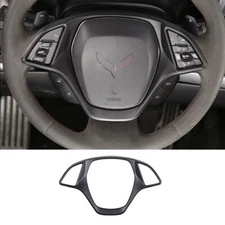 Matte Black Steering Wheel Button Frame Cover Trim For Corvette C7 2014-2019