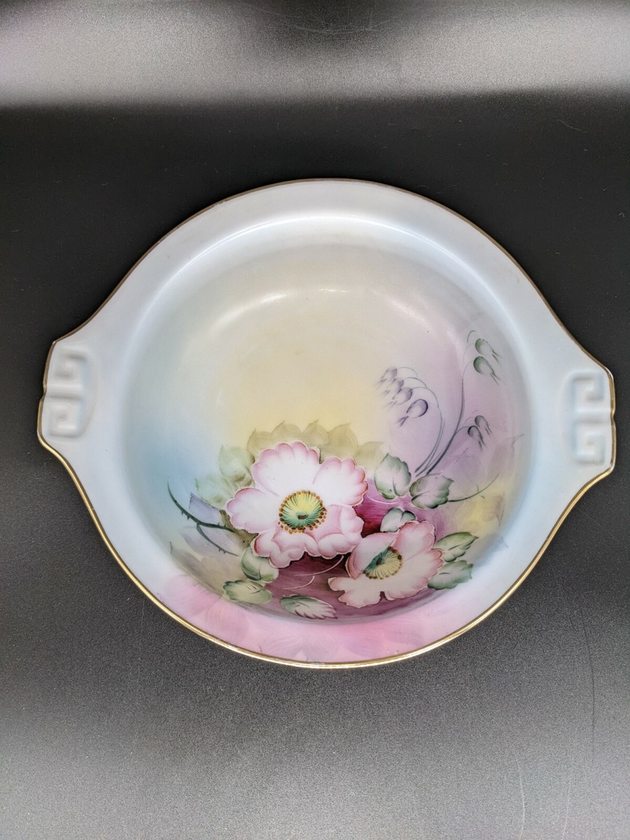 【超美品・お引き取限定】仏手テーブル Vintage Meito China Hand Painted Tab Handled Bowl Made in