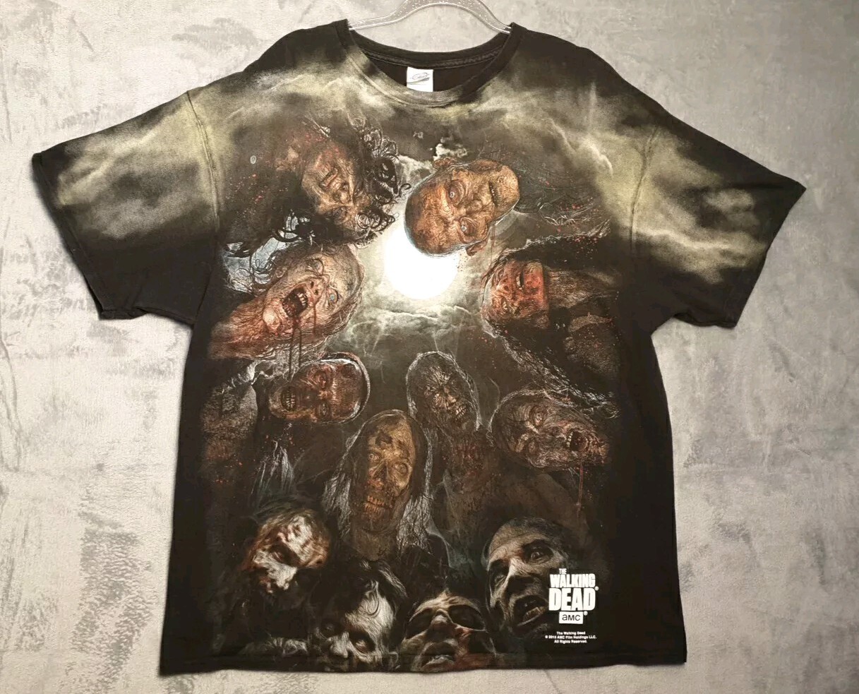 Camiseta The Walking Dead AMC (AOP Zombies) 2015 programa de televisión promoción para hombre XXL 2XL
