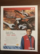Ace Hardware Full Page Color Vintage Magazine Tool Image Carmel Red Vest 