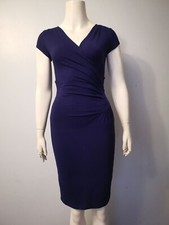 Phase Eight Women Size 8 Navy Blue Stretch Jersey  Bodycon Dress Formal #PH87D#
