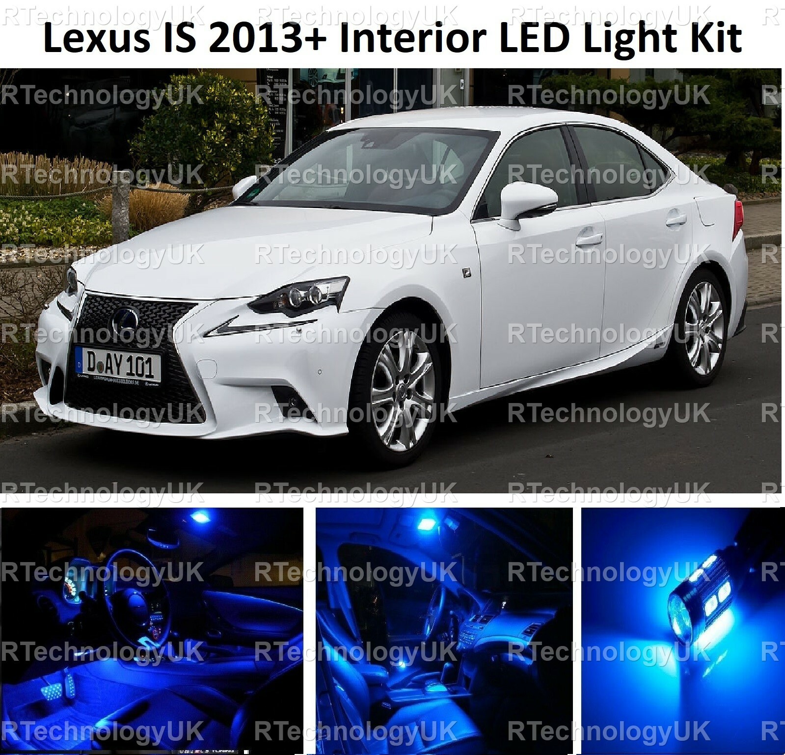 BLUE PREMIUM LEXUS IS200 IS250 IS300 IS350 LED INTERIOR LED LIGHTING