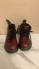 Dr. Martens doc Air Wair burgundy kids toddler combat boots 6