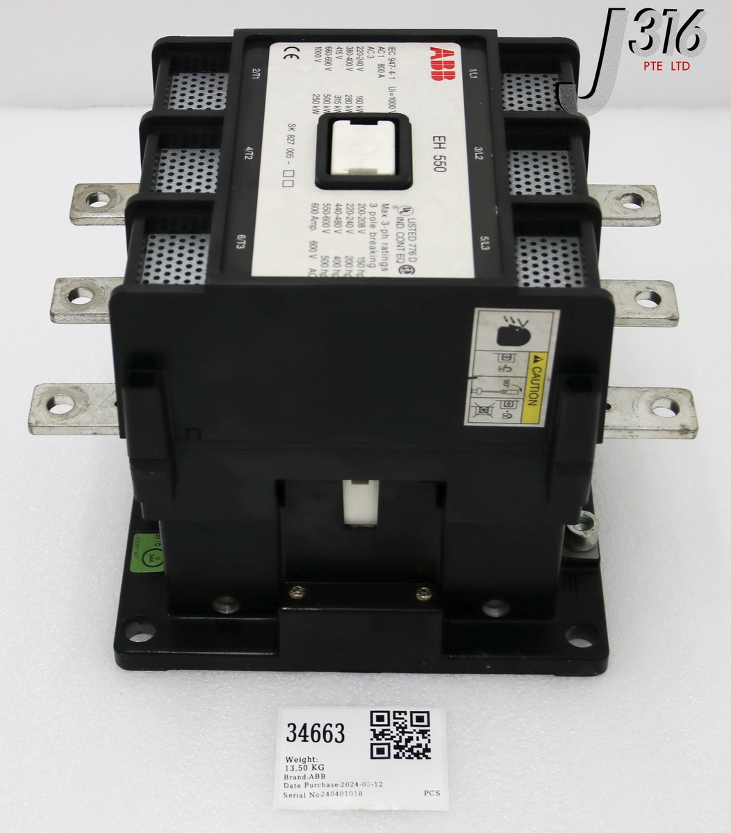 Happy 34663 ABB 3-POLE CONTACTOR, 1000V, SK827005 EH 550 635909371076