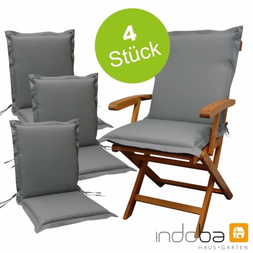 4 x Sitzauflage Niederlehner Polsterauflage Stuhlauflage Auflage extra dick Grau - Bild 1 von 9