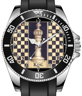 Schachspieler Schachmann König Neuheit Kunst sportlich stilvoll Armbanduhr