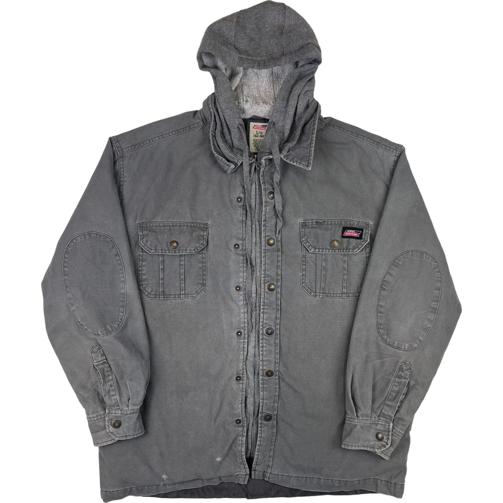 Dickies Men's Workwear Hooded Quilted Lined Jacket Grey Size Large