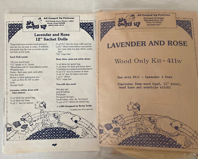 1989 All Cooped Up Lavender And Rose Sachet Dolls Pattern Uncut And Wood Kit 411