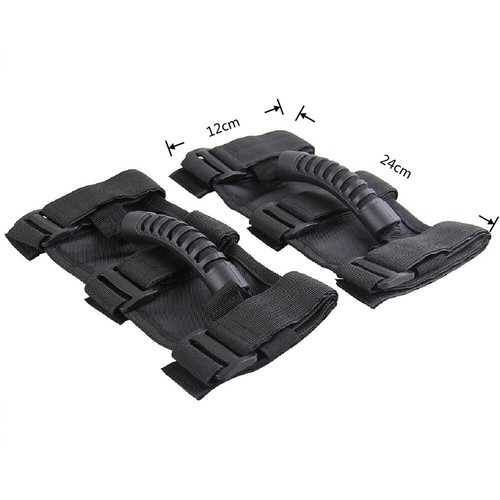 Black Thin Roll Bar Hand Grab Handles 2pcs/set fit for Jeep Wrangler JK TJ CJ YJ - Picture 5 of 14