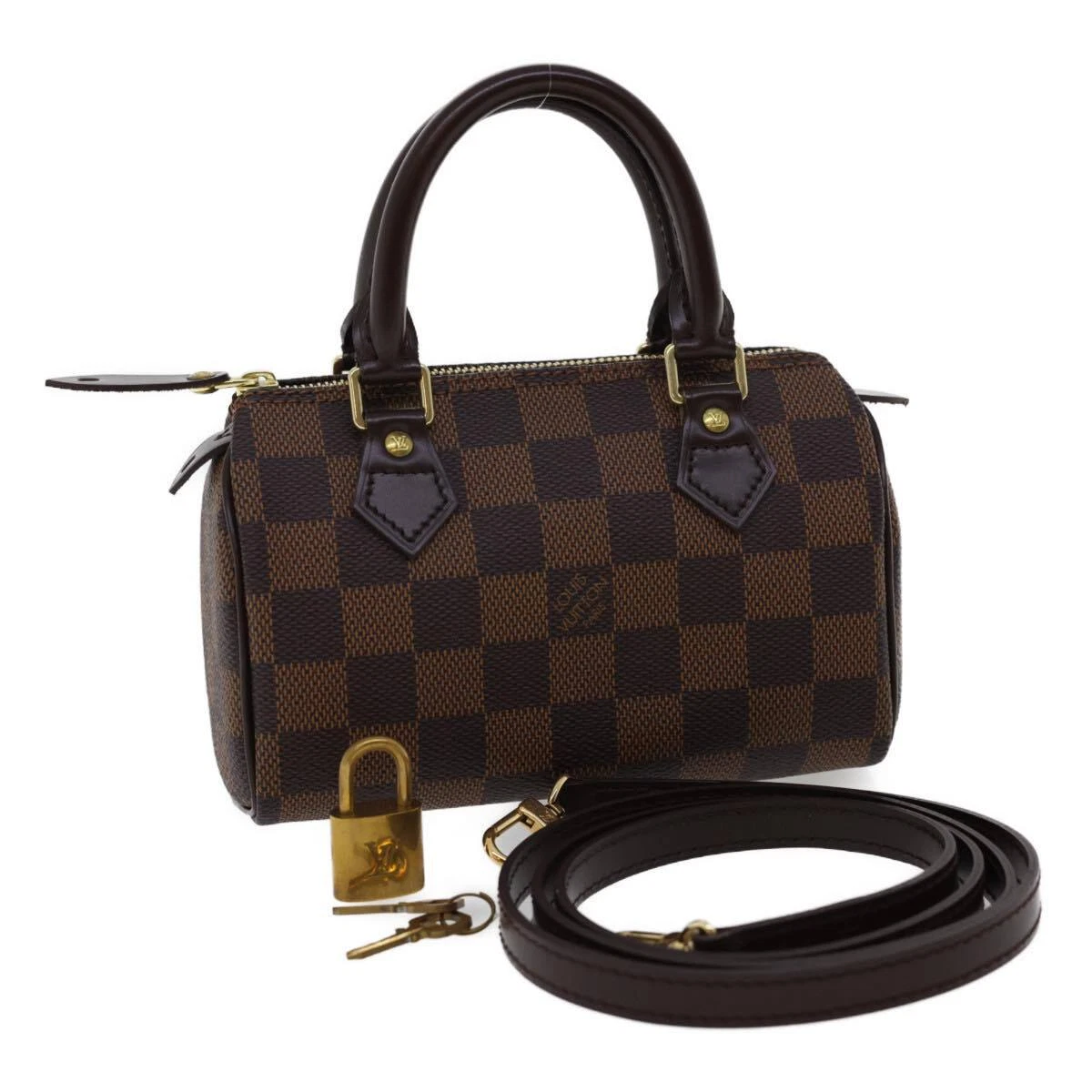 LOUIS VUITTON Damier Ebene Mini Speedy Hand Bag M41534 LV Auth 25202A