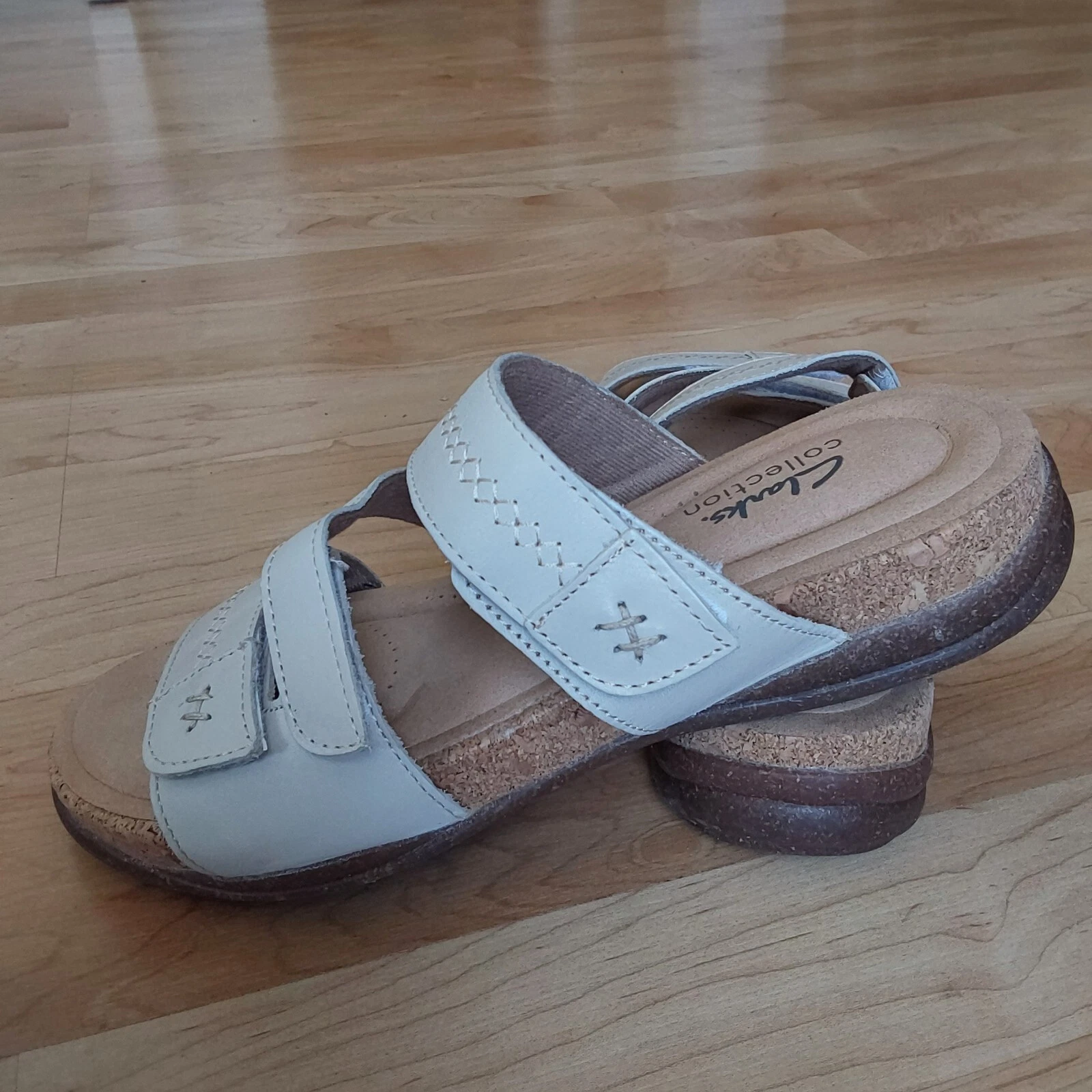 Clarks Collection Sandalo donna taglia 8 5 M slide zeppa piccola cinturini regolabili