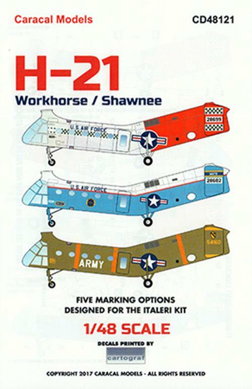 Caracal decals 1/48 CD48121 - Piasecki H-21 Workhorse/Shawnee for Italeri Caracal decals 1/48 CD48121 - Piasecki H-21 Workhorse/Shawnee for Italeri