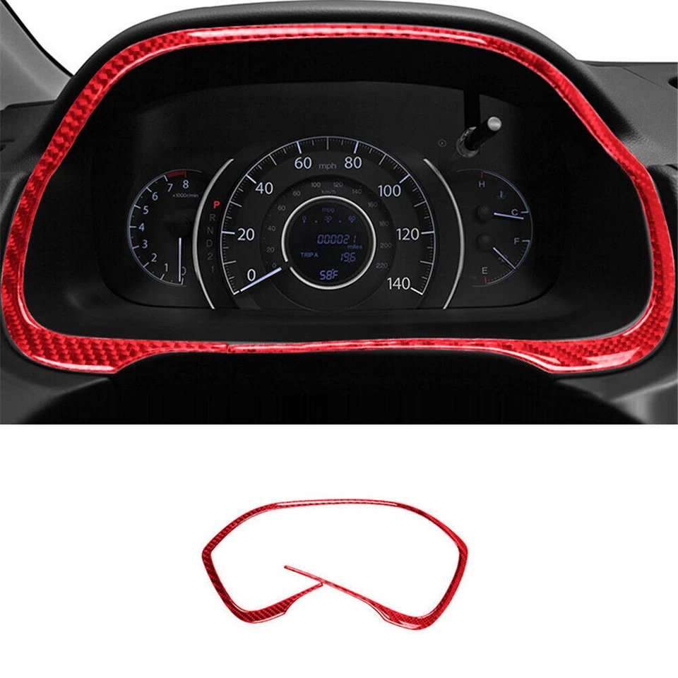 Kit de cubierta interior completo de fibra de carbono rojo 53 piezas para Honda CR-V 2015-2016 Foto 4 de 4