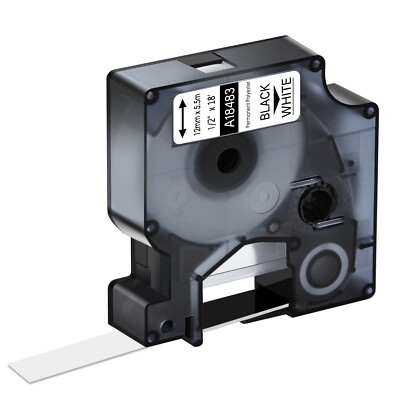 1PK Black on White Polyester Label Tape 12mm 18483 for Dymo Rhino 4200 PRO 1000