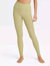 All In Motion Women's XS Leggings Olive Green Ultra High-Rise Rib 27" New