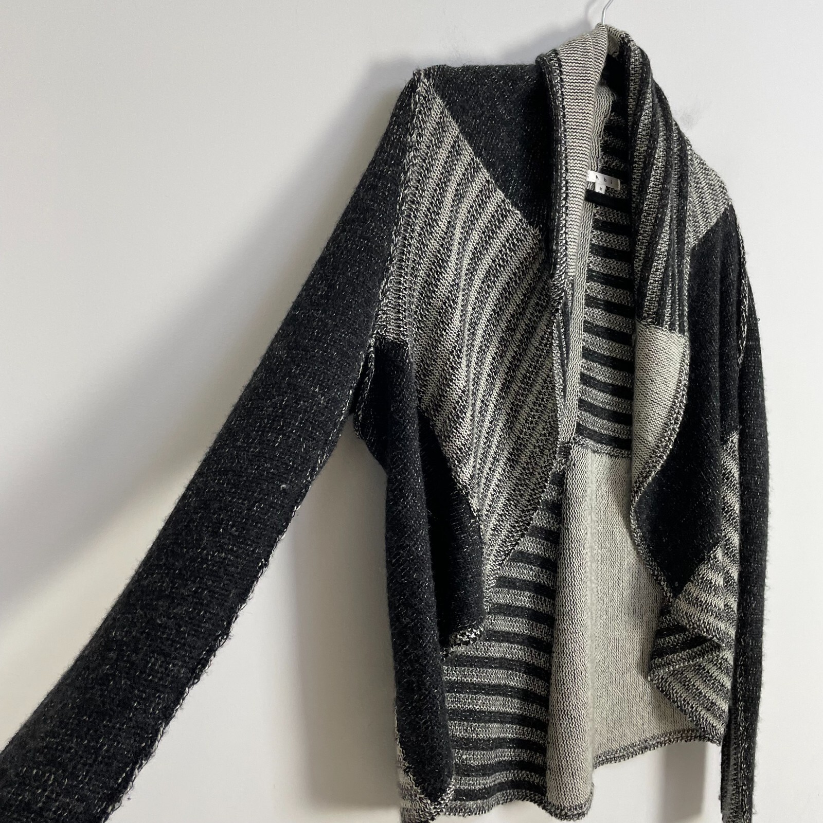 CAbi Womens Medium Patchwork Cocoon Cardigan Wool… - image 13