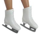 VINTAGE 1990's MATTEL BARBIE WHITE FIGURE / ICE SKATES PLASTIC GRAY BLADES