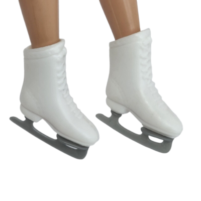 VINTAGE 1990's MATTEL BARBIE WHITE FIGURE / ICE SKATES PLASTIC GRAY BLADES  | eBay