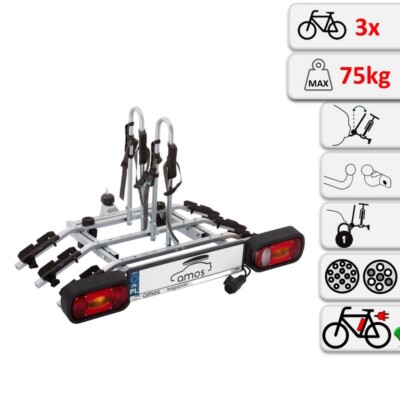 AHK Fahrradträger Anhängerkupplung für 3 Fahrräder Heckträger abklappbar