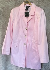 George Stretch Jacket Coat Size 14 Cotton Pink, Lined New Vintage Spring Jacket