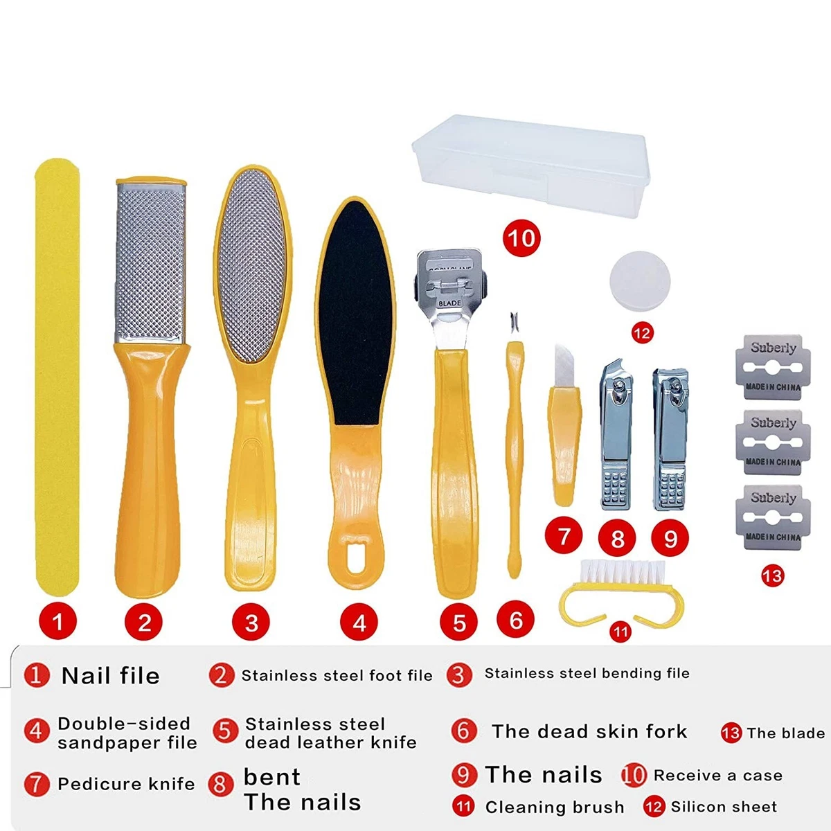 Professional Pedicure Tools Set, 23 in 1 Stainless Steel Foot Care Kit,  Foot Rasp Dead Skin Remover Pedicure Kit for Men Women Salon or Home Best  Gift