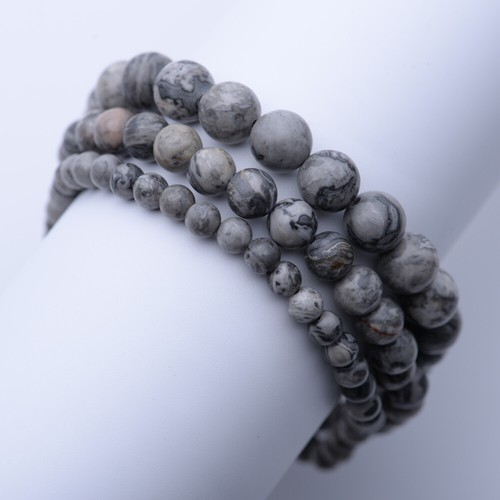 Bracelet pierres précieuses naturelles espaceur rond perles lâches 4 mm 6 mm 8 mm pierres assorties - Photo 30/46