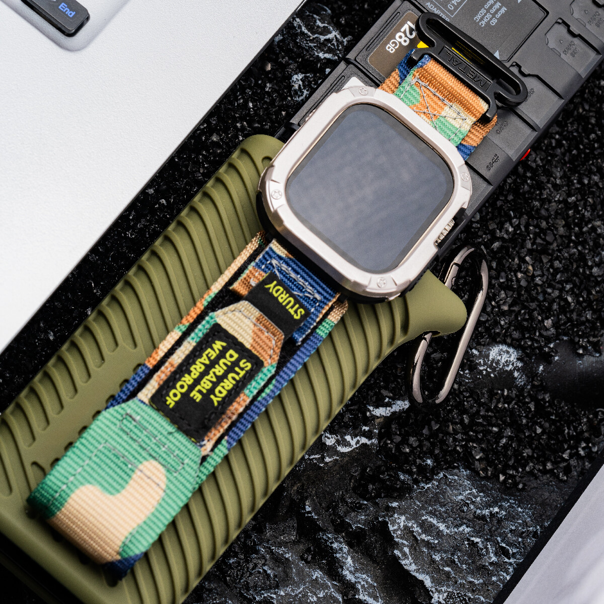 Tactical Nylon Strap + Case for Apple Watch 11 10 9 8765 Band