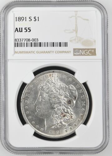 1891 S Morgan Silver Dollar $1 NGC AU55 8337708-003