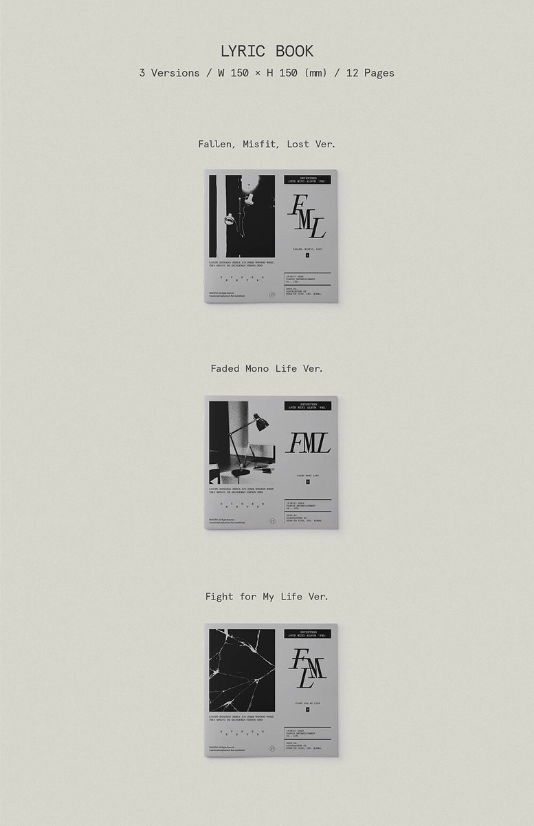 SEVENTEEN 10th Mini Album FML Faded Mono Life Ver. CD+P.Book+P 