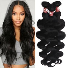 300G/3 Bundles THICK 100 Virgin Human hair Extensions Sewing In Bundles Weave