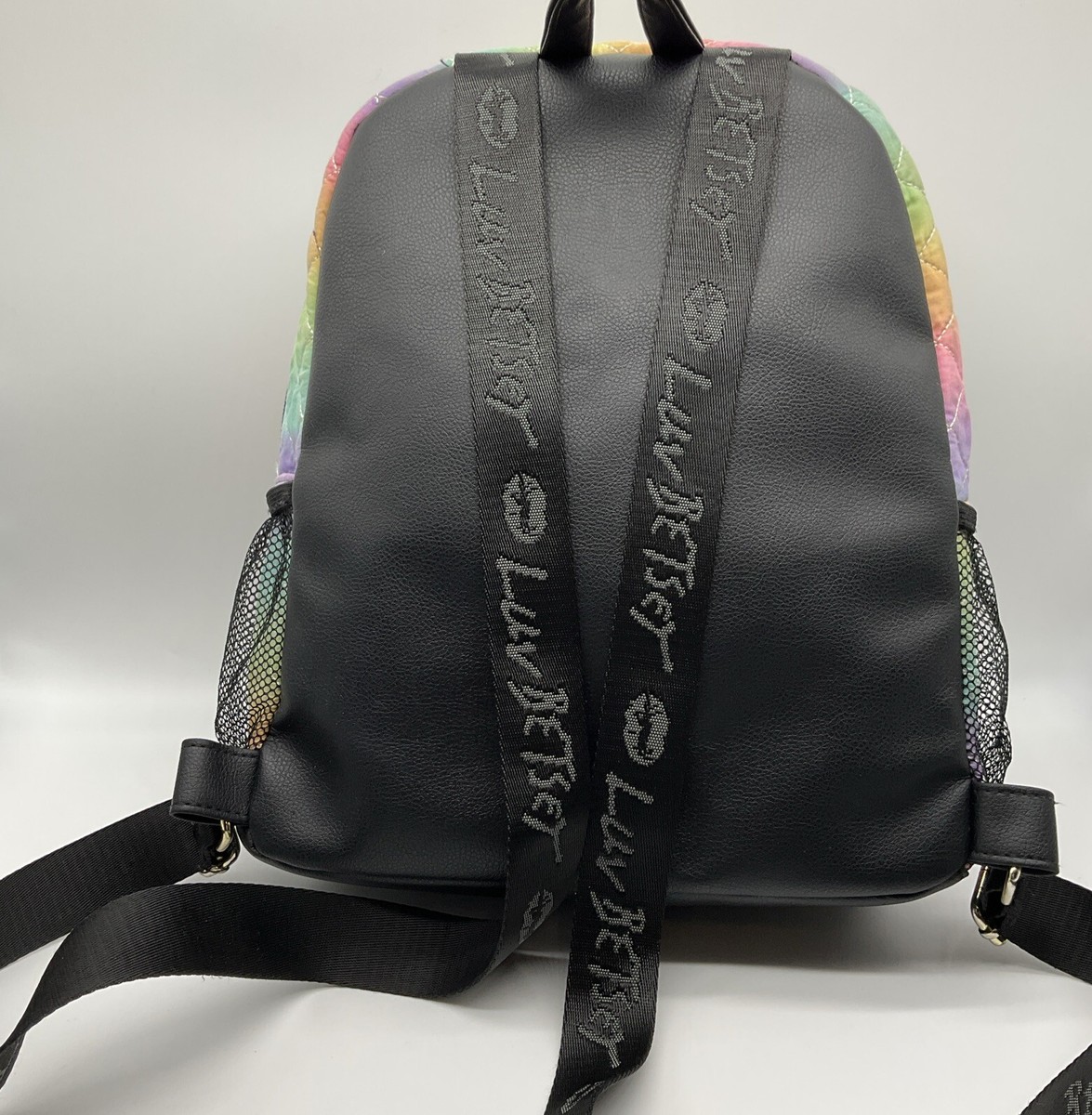 Betsey Johnson Y2K Backpack Kawaii Pink Black Hearts Luv Betsey