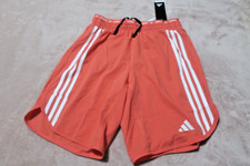 Adidas IQ3840 S 9" Men's Own the Run 3-Stripes Shorts In Preloved Scarlet