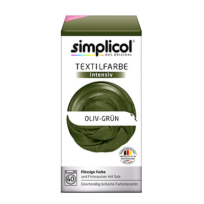 Simplicol Textile Intensive All IN 1 Olive Green Color Incl. 14.1oz Fixierpulver