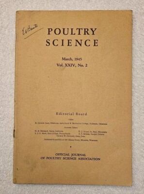 1945 March Poultry Science Journal, Experiment Results