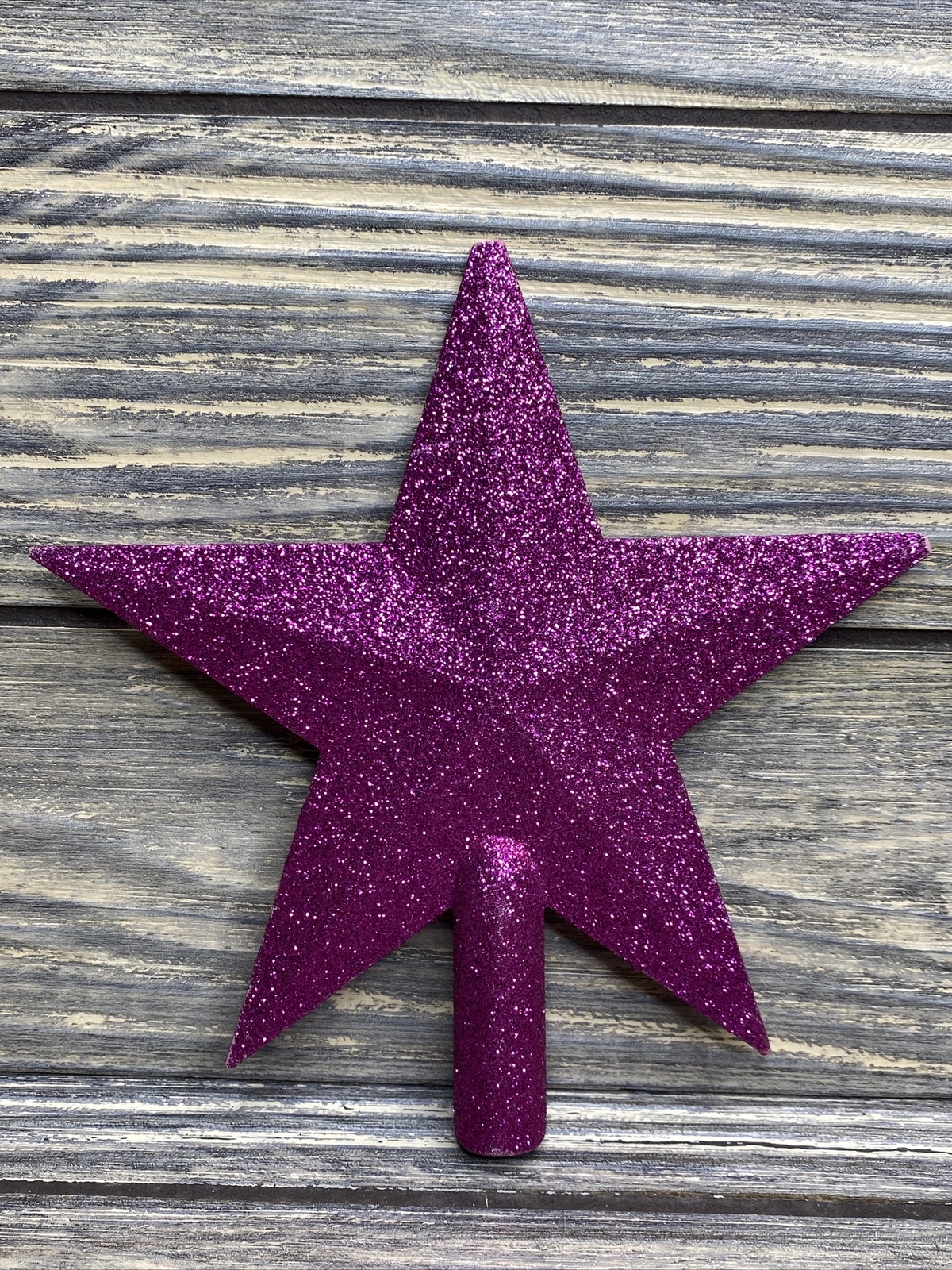 Vintage Christmas Tree Topper Pink Glitter 5Point Star 5.5” eBay