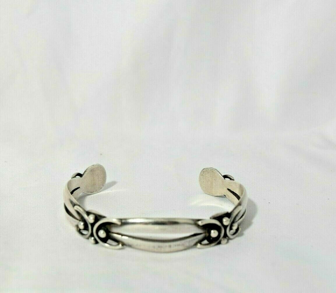 R. CH VINTAGE STERLING SILVER TAXCO 950 STAMP CUFF BR Gem
