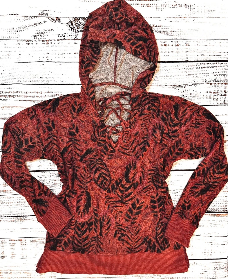 JESSICA SIMPSON || Robbie крест спереди толстовка с капюшоном в пурпурный винтажный ладони - SZ большой - Изображение 3 из 4