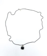 David Yurman Sterling 585 14mm Black-Onyx Pav Diamond Pendant W/ 32 Necklace