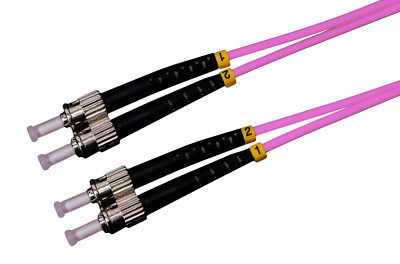 CONBIC  2m ST ST Glasfaserkabel OM4 Duplex 50/125 Multimode Lichtwellenleiter
