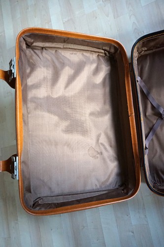 Retro Auto Oldtimer Koffer antik Vintage Natur Leder Reise Gepäck Deko Tasche - Bild 12 von 18