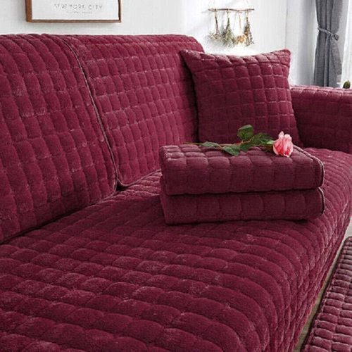 Soft Plush Sofa Seat Cover Universal Settee Non*slip Mat Sofa Lounge Couch Towel - Picture 8 of 14