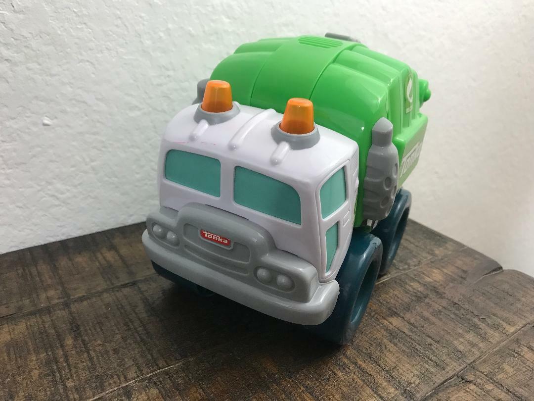 TONKA RECYCLING Hasbro BIG DUMP TRUCK Green W Sounds Lights | eBay