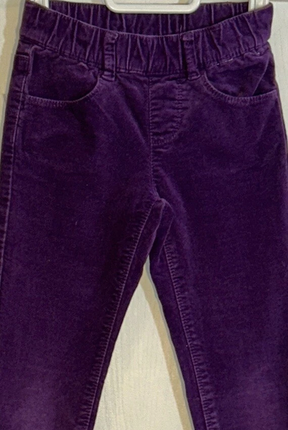 Pantalones Gymboree Niña Talla 4 Púrpura Terciopelo Jeggings Cintura Elástica Bolsillos Usados en Excelente Condición Foto 3 de 4
