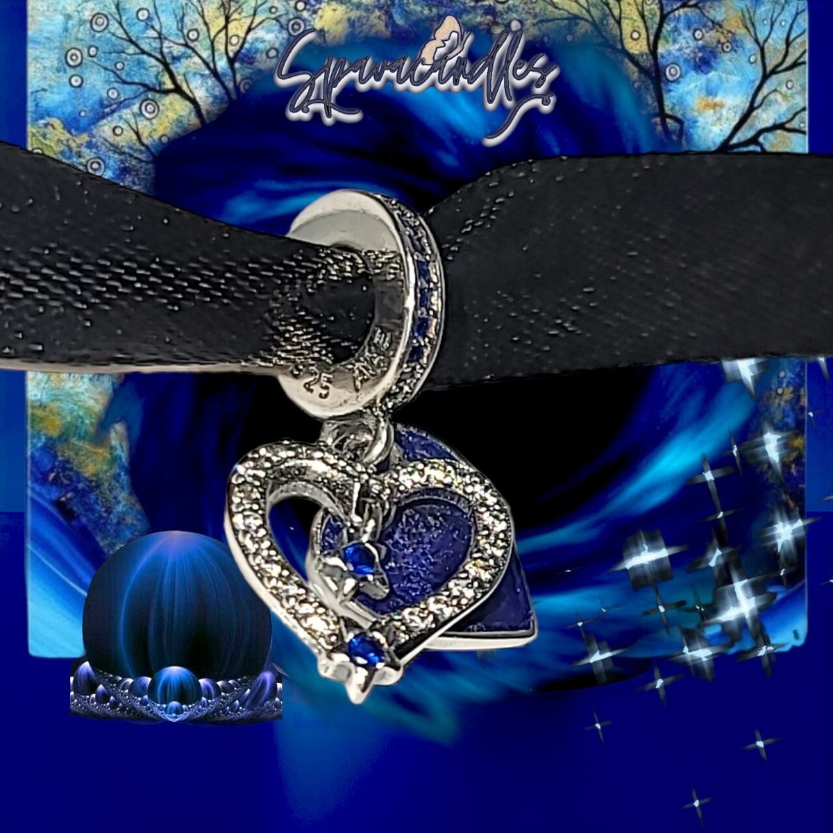 ニック様■ PANDORA スター ハート ブレスレット シューティングスター PANDORA CELESTIAL SHOOTING STAR HEART DOUBLE DANGLE CHARM