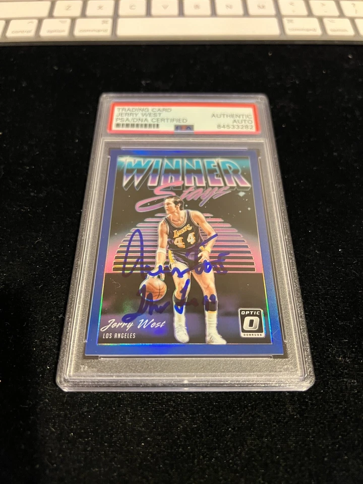 Jerry West assinado 2019 Donruss Optic cartão raro limitado PSA/DNA AUTÓGRAFO AUTOMÁTICO - Imagem 2 de 4