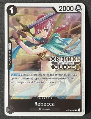 Rebecca One Piece Tournament Foil Stamped Judge Promo Card Vol. 6 OP04-092