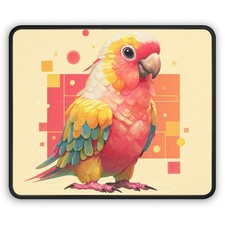 Colorful Parrot Gaming Mouse Pad  Tropical Bird Desk Mat