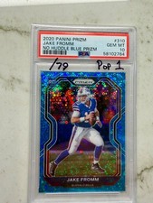 2020 Panini Prizm Jake Fromm Rookie No Huddle Blue Prizm #310 /79 PSA 10 NFL