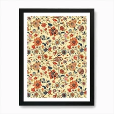 Clover Chic London Fabrics Floral P Framed Wall Art Poster Canvas Print Picture