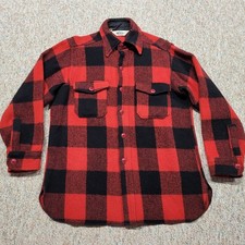 Woolrich Shirt Mens Shirt Buffalo Plaid Flannel Shacket Mackinaw Cruiser 70s 60s